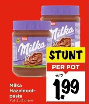 Vomar Voordeelmarkt Milka Hazelnoot- pasta aanbieding