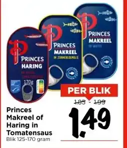 Vomar Voordeelmarkt Princes Makreel of Haring in Tomatensaus aanbieding