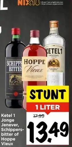 Vomar Voordeelmarkt Ketel 1 Jonge Jenever, Schippers- bitter of Hoppe Vieux aanbieding
