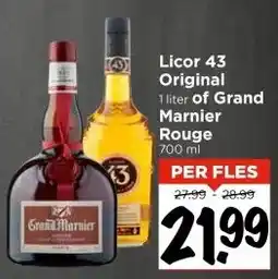 Vomar Voordeelmarkt Licor 43 Original 1 liter of Grand Marnier Rouge 700 ml aanbieding