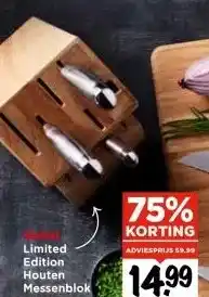 Vomar Voordeelmarkt Limited Edition Houten Messenblok aanbieding