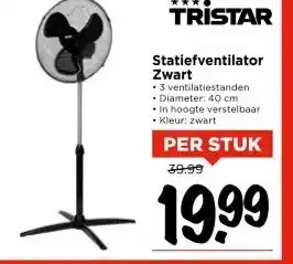 Vomar Voordeelmarkt Statiefventilator Zwart aanbieding