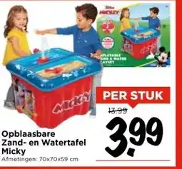 Vomar Voordeelmarkt Opblaasbare Zand- en Watertafel Micky aanbieding