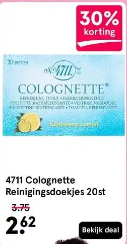 Etos 4711 Colognette Reinigingsdoekjes 20st aanbieding