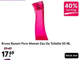 Etos Bruno Banani Pure Woman Eau De Toilette 50 ML aanbieding