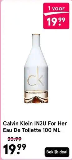 Etos Calvin Klein IN2U For Her Eau De Toilette 100 ML aanbieding