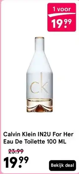 Etos Calvin Klein IN2U For Her Eau De Toilette 100 ML aanbieding