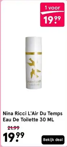 Etos Nina Ricci L'Air Du Temps Eau De Toilette 30 ML aanbieding