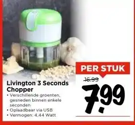 Vomar Voordeelmarkt Livington 3 Seconds Chopper aanbieding