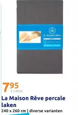 Action La Maison Rêve percale laken aanbieding