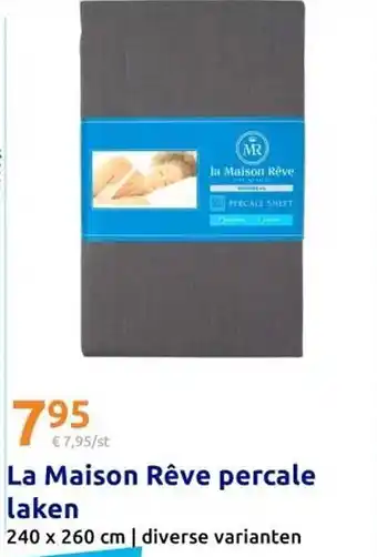 Action La Maison Rêve percale laken aanbieding