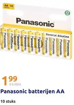 Action Panasonic batterijen AA aanbieding