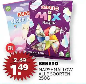 Sahan Supermarkten Bebeto marshmallow alle soorten aanbieding