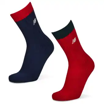 Foot Locker New Balance Crew 2 Pack Unisex Sokken - Blauw - Maat: 39-42 - Katoen - Foot Locker aanbieding