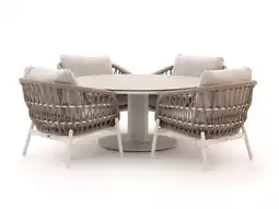 Kees Smit Bellagio Cupello/La Fonte ø150cm low dining tuinset 5-delig aanbieding