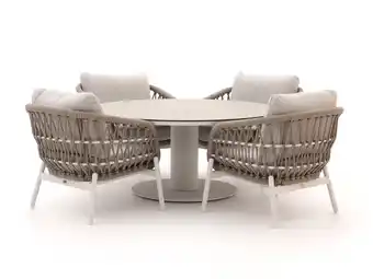 Kees Smit Bellagio Cupello/La Fonte ø150cm low dining tuinset 5-delig aanbieding