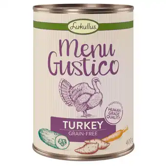 Zooplus 6 x 400g Lukullus Menu Gustico Kalkoen met Zoete Aardappel, Courgette & Wortelen Kattenvoer aanbieding