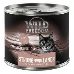 Zooplus 6x200g Wild Freedom Katten Natvoer - Strong Lands - Zwijn & Kip aanbieding