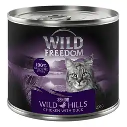 Zooplus 6x200g Wild Freedom Katten Natvoer - Senior Wild Hills - Eend & Kip aanbieding