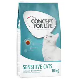 Zooplus 10kg Sensitive Cats Concept for Life Kattenvoer aanbieding
