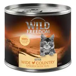 Zooplus 6x200g Wild Freedom Katten Natvoer - Kitten Wide Country - Kalf & Kip aanbieding