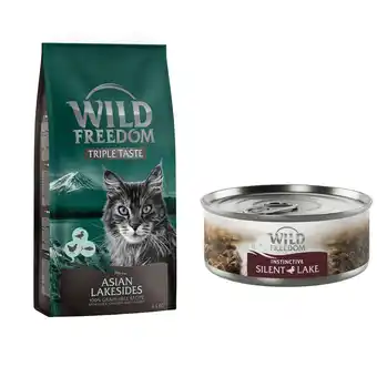 Zooplus 6,5 kg Wild Freedom - Asian Lakesides - Eend, kip & zeevis + 6 x 70 g kip aanbieding