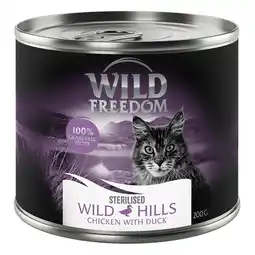 Zooplus 6x200g Wild Freedom Katten Natvoer - Sterilised Wild Hills - Eend & Kip aanbieding
