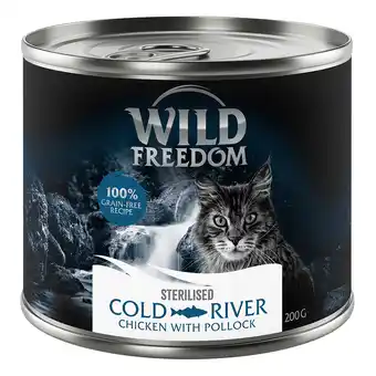 Zooplus 6x200g Wild Freedom Katten Natvoer - Sterilised Cold River - Koolvis & Kip aanbieding
