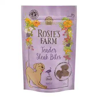 Zooplus Rosie’s Farm hondensnacks - Tender Steak Bites Eend (210g) aanbieding
