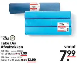 Sligro Take Dis Afvalzakken aanbieding