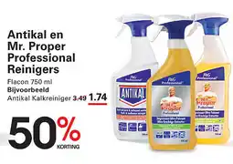 Sligro Antikal en Mr. Proper Professional Reinigers aanbieding
