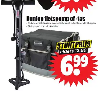 Dirk Dunlop fietspomp of tas aanbieding