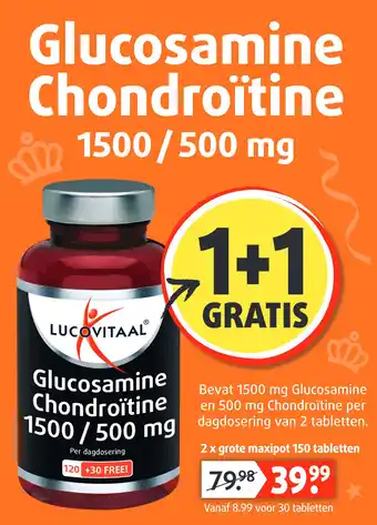 Lucovitaal Glucosamine Chondroïtine m 1500/500 mg aanbieding