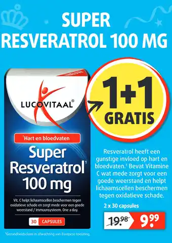 Lucovitaal Super Resveratrol 100 mg aanbieding