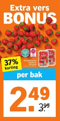Albert Heijn AH Nederlandse aardbeien aanbieding