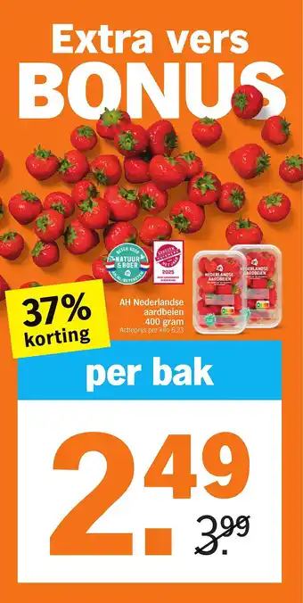 Albert Heijn AH Nederlandse aardbeien aanbieding