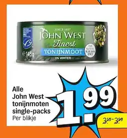 Albert Heijn Alle John West tonijnmoten single-packs aanbieding