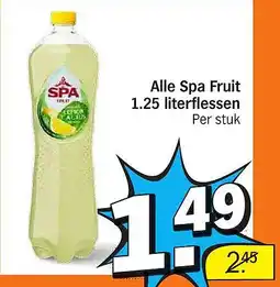 Albert Heijn Alle Spa Fruit 1.25 literflessen aanbieding