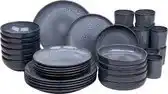 Bol.com 36 delige serviesset - 6 persoons - Amadora - blauw met aqua look - Portugees stoneware serviessets aanbieding