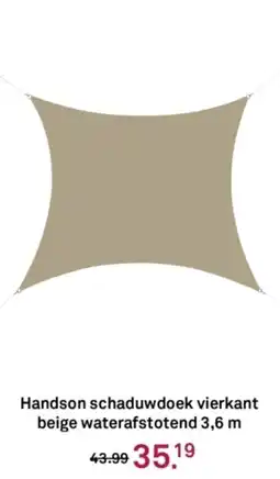 Karwei Handson schaduwdoek vierkant beige waterafstotend aanbieding