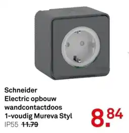 Karwei Schneider Electric opbouw wandcontactdoos 1 voudig  Mureva Style aanbieding