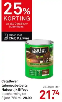 Karwei CetaBever tuinmeubelbeits Natuurlijk Effect bescherming tot 3 jaar, 750 ml 28.99 aanbieding
