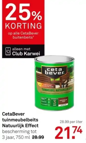 Karwei CetaBever tuinmeubelbeits Natuurlijk Effect bescherming tot 3 jaar, 750 ml 28.99 aanbieding