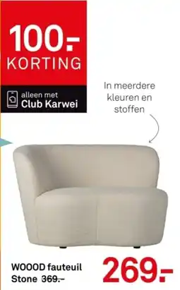 Karwei Woood fauteuil Stone aanbieding
