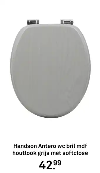 Karwei Handson Antero wc bril mdf houtlook grijs met softclose aanbieding