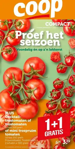 Coop Plus Cocktailtrostomaten of trostomaten of mini trospruim tomaten aanbieding