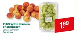 Coop Plus Witte druiven of abrikozen aanbieding