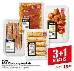 Coop Plus BBQ Vlees, vegan of vis aanbieding