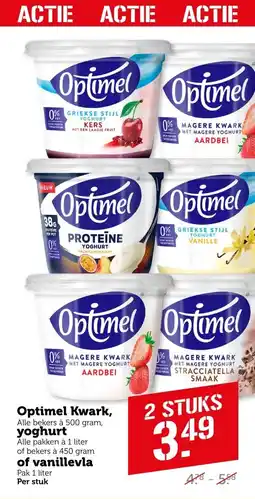 Coop Optimel Kwark, yoghurt of vanillevla aanbieding