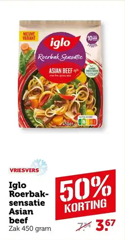 Coop Vriesvers Iglo Roerbaksensatie Asian beef aanbieding